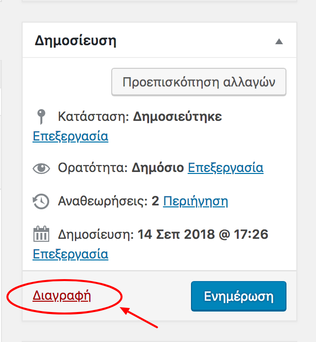 Διαγραφή